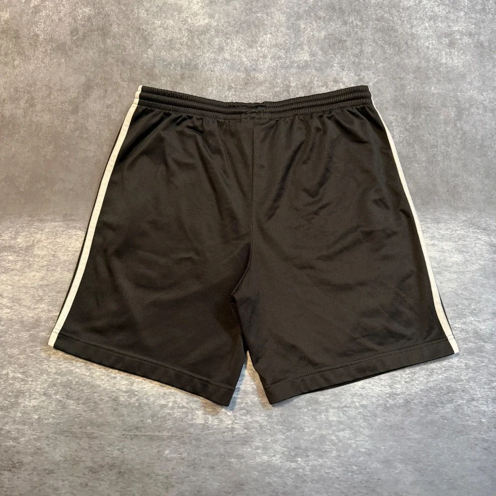 VTG Adidas Originals Mens XL Black White 3-Stripe Trefoil Track Shorts
